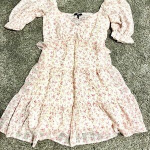 Trixxi Pink Floral Smocked Dress